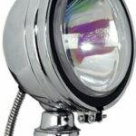 Phare rond 160 acier chrome H3